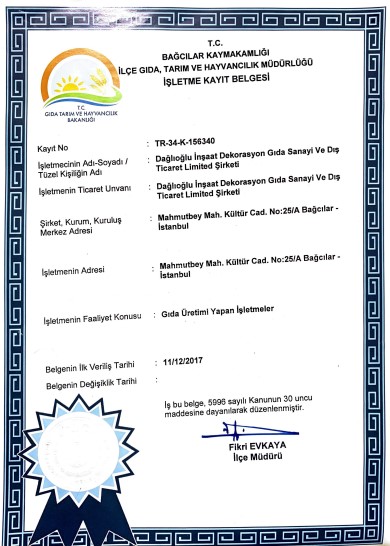 İşletme Kayıt Belgesi