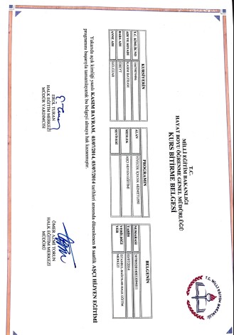 Kurs Bitirme Belgesi